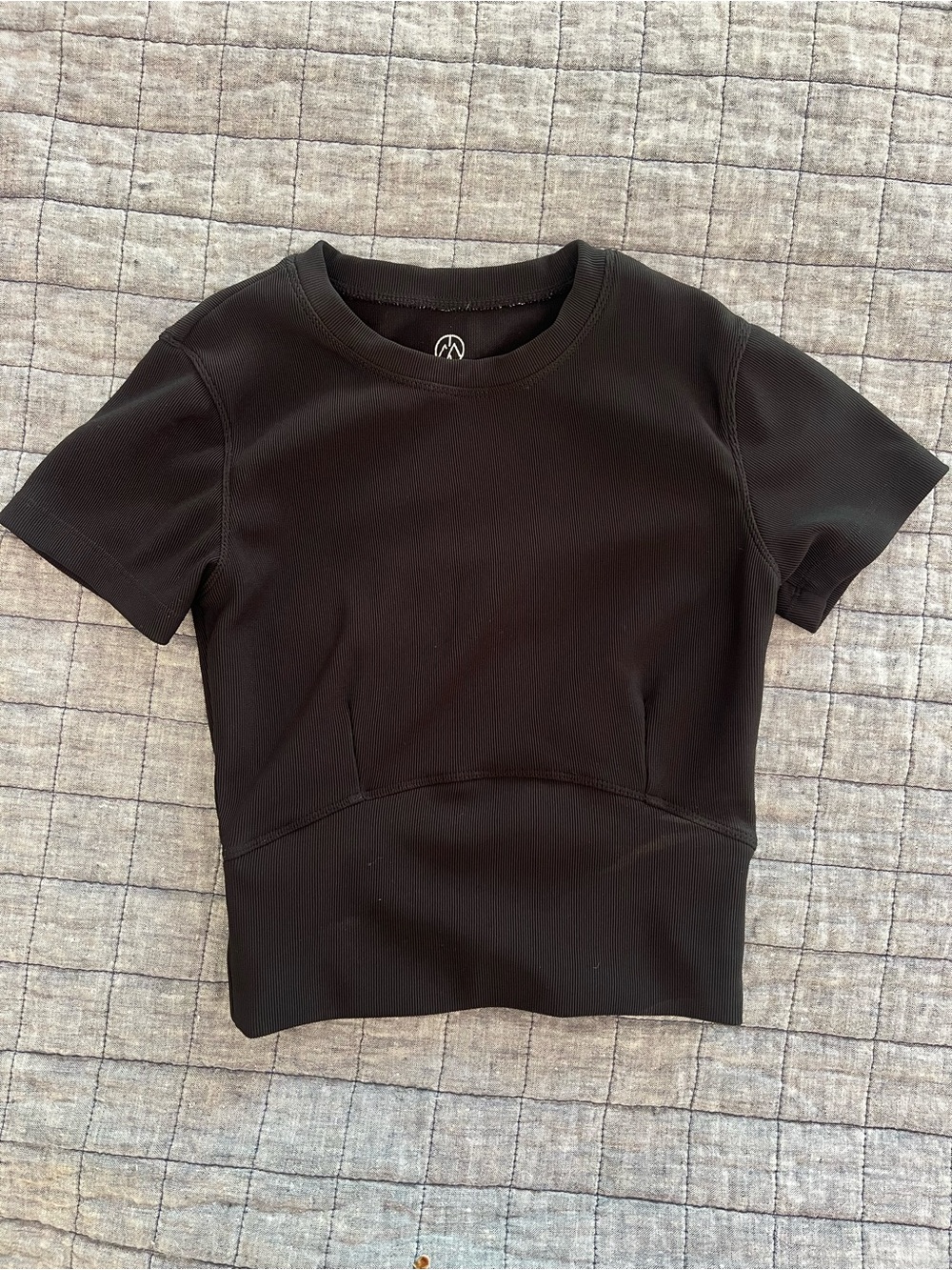 Women's Black Short Sleeve Crop Top by Move Theology
